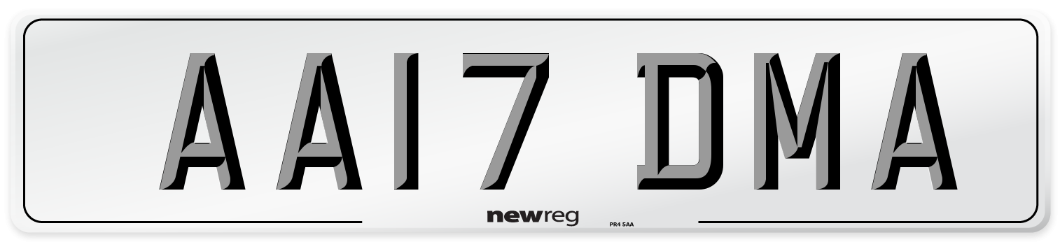 AA17 DMA Number Plate from New Reg
